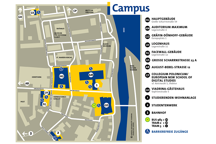 Viadrina Campus Lageplan Deutsch